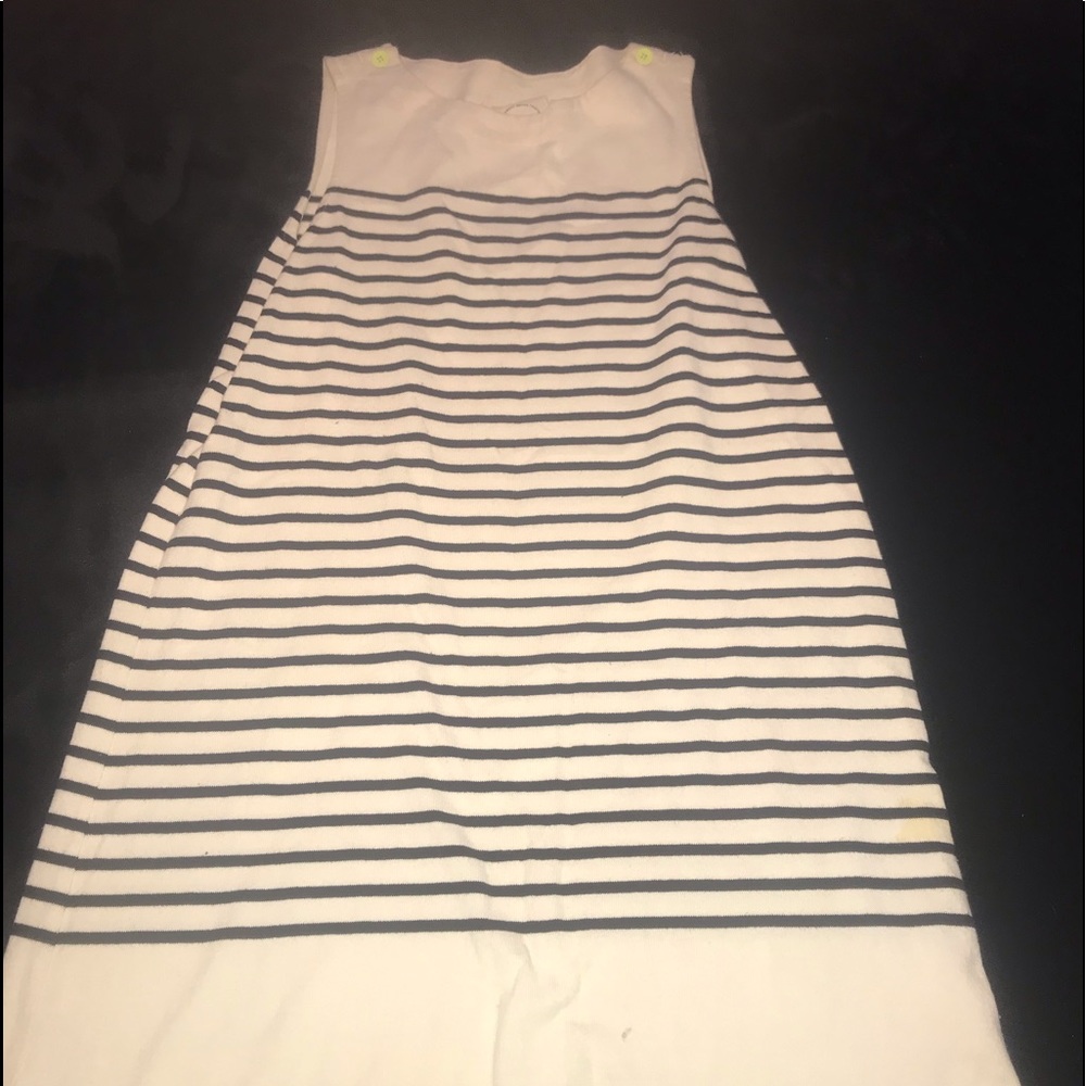 Black and white horizontal striped dress